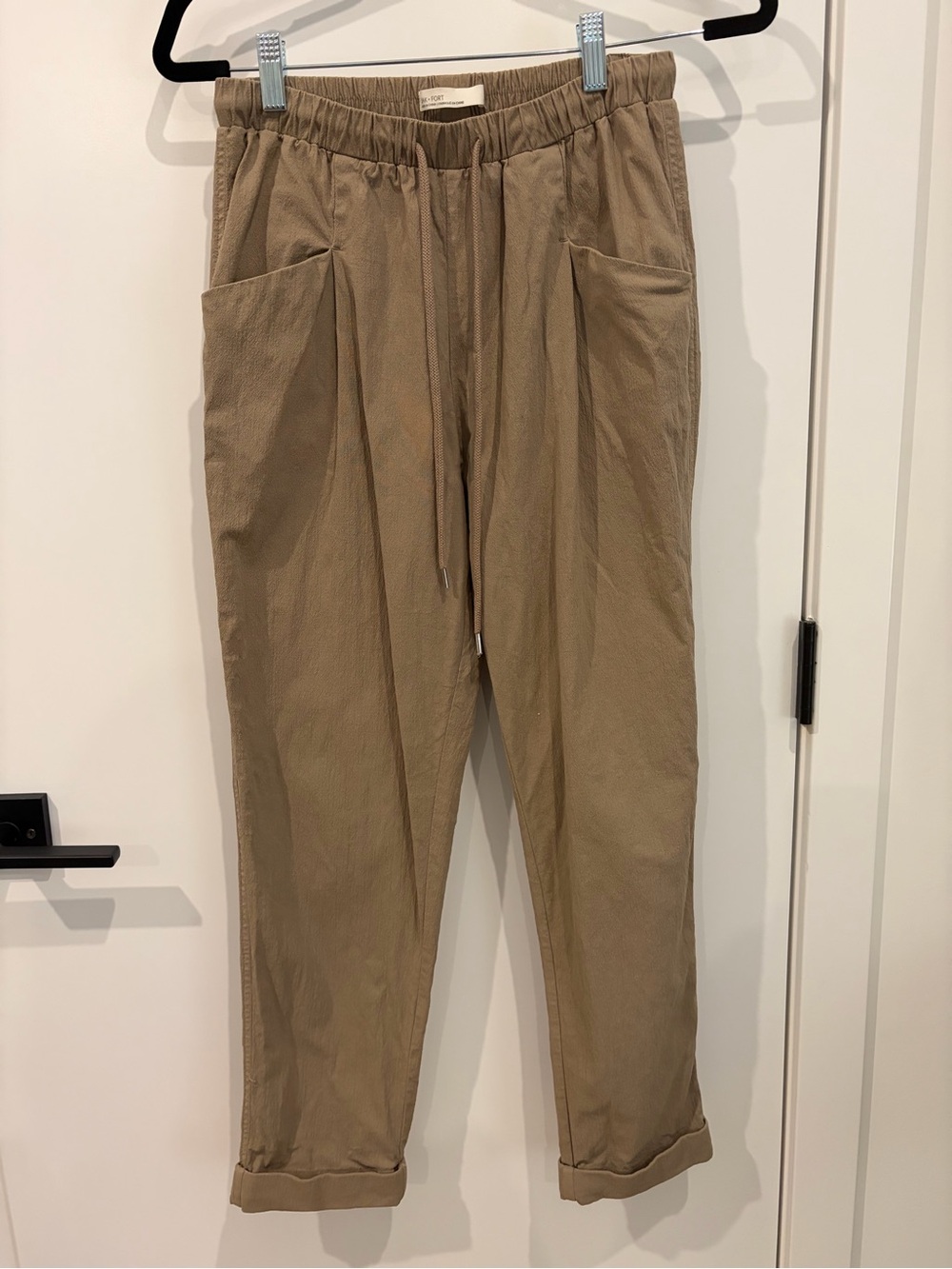 OAK + FORT Cuffed Pants – Taupe/Khaki – Size S/P